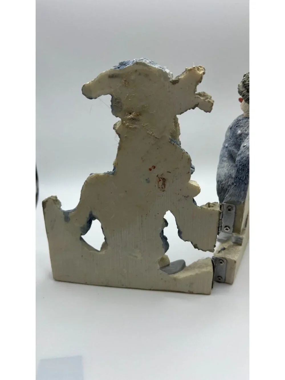Snowman Family Hinged Figurine Decoration With Glitter Accents In Blue & White W
